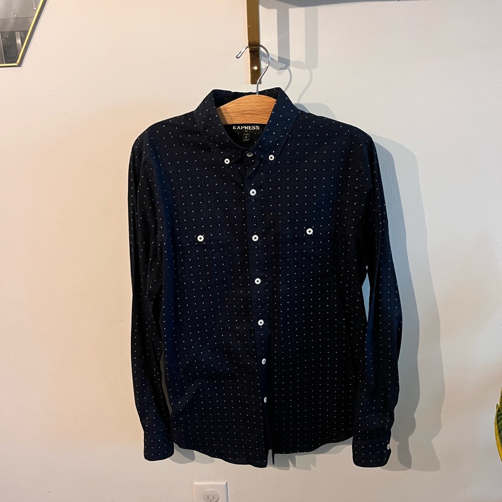 Express Men's Navy Blue Shirt